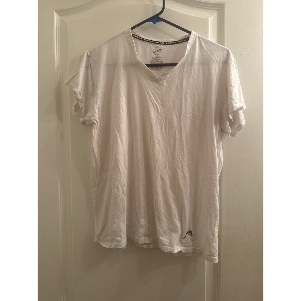 White Head‎ V-Neck T-Shirt Small 100% Cotton Everyday Wear Mens Tee